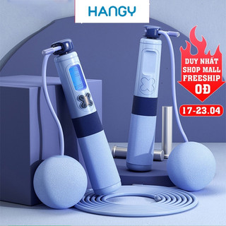Dây nhảy không dây đếm số HANGY đo Calo thể dục giảm cân tại nhà có tạ sắt và dây lõi thép