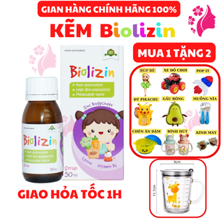 [Chính Hãng] Kẽm ăn ngon hữu cơ Biolizin dành cho bé từ 3 tháng tuổi +quà