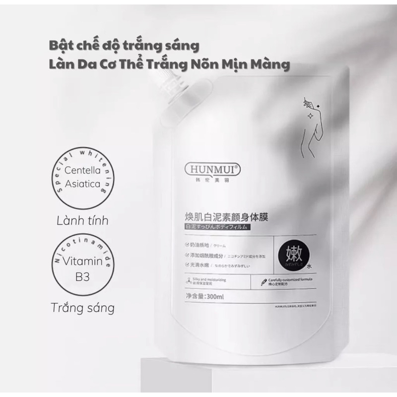 Mặt Nạ Ủ Trắng Toàn Thân Niacinamide Hunmi Cho Làn Da Cơ Thể Trắng Sáng Bật Tone, Mịn Màng, Tươi Trẻ