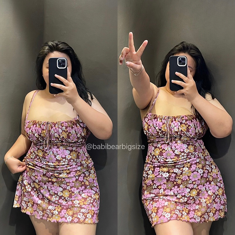ĐẦM HAI DÂY HOA NHÍ 2 LỚP LƯỚI + LÓT Y2K BIGSIZE 60-90KG