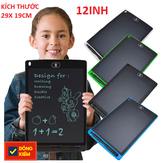 Bảng vẽ tự xóa điện tử 3D bảng viết vẽ thông minh 12 inch màn hình LCD đơn sắc (BẬT CÔNG TẮC ON/OFF MẶT SAU BẢNG )