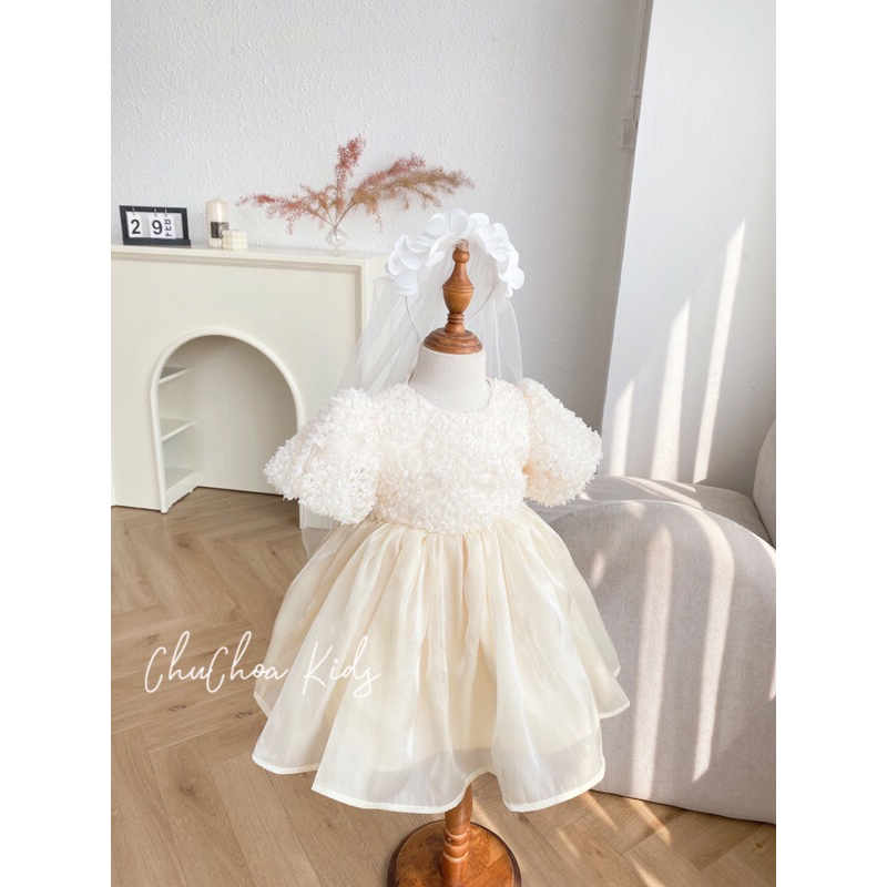 Bờm ren hoa cho bé gái