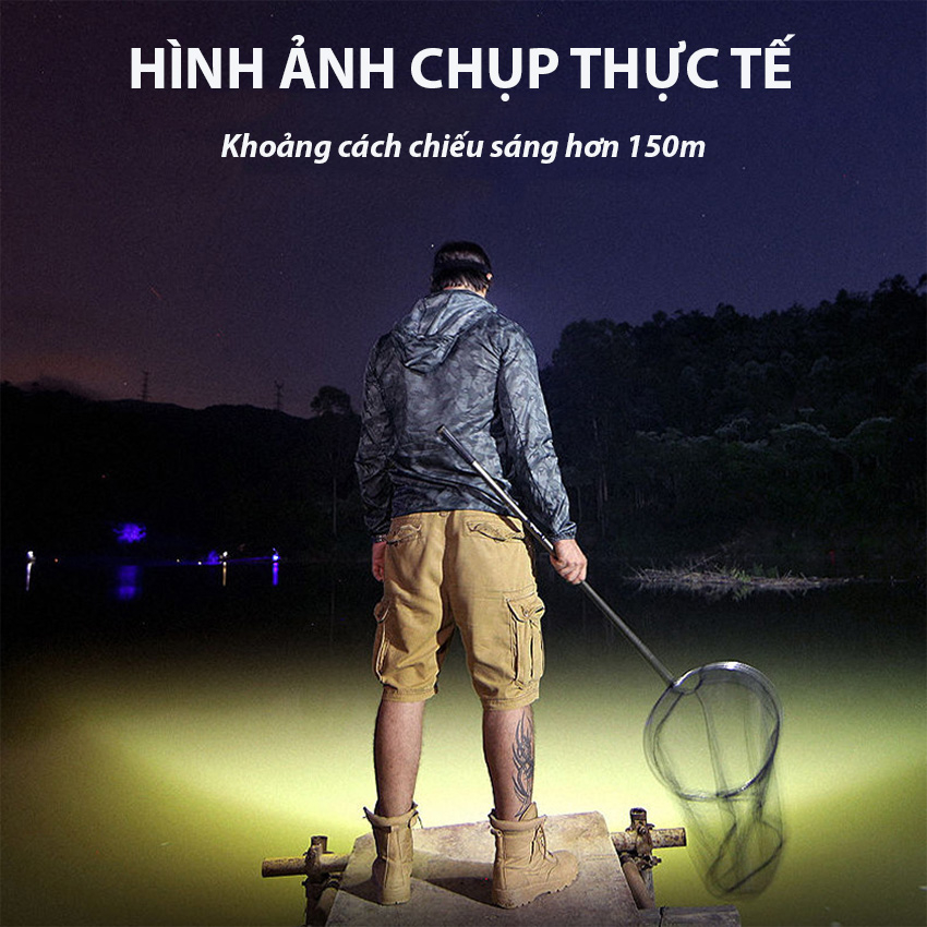 Đèn Pin Đội Đầu 5 Bóng, Đèn Pin Siêu Sáng Tích Điện Chống Nước Thích Hợp Đi Dã Ngoại-Highlight Store