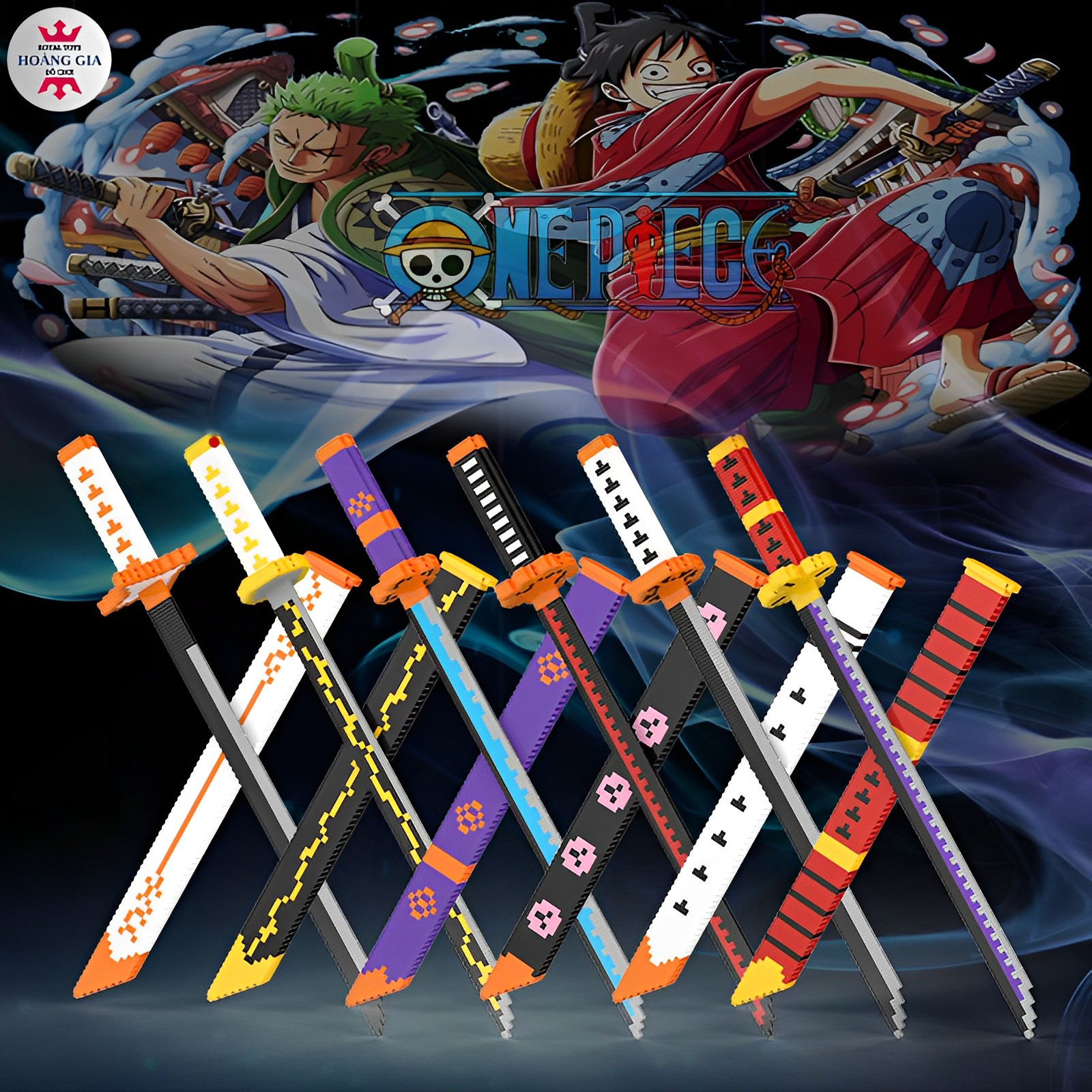 Đồ Chơi Lắp Ráp Mô Hình Kiếm Katana Kimetsu No Yaiba, Diêm Vương Enma Của Zoro One Piece Đảo Hải Tặc - LINKGO XINZ
