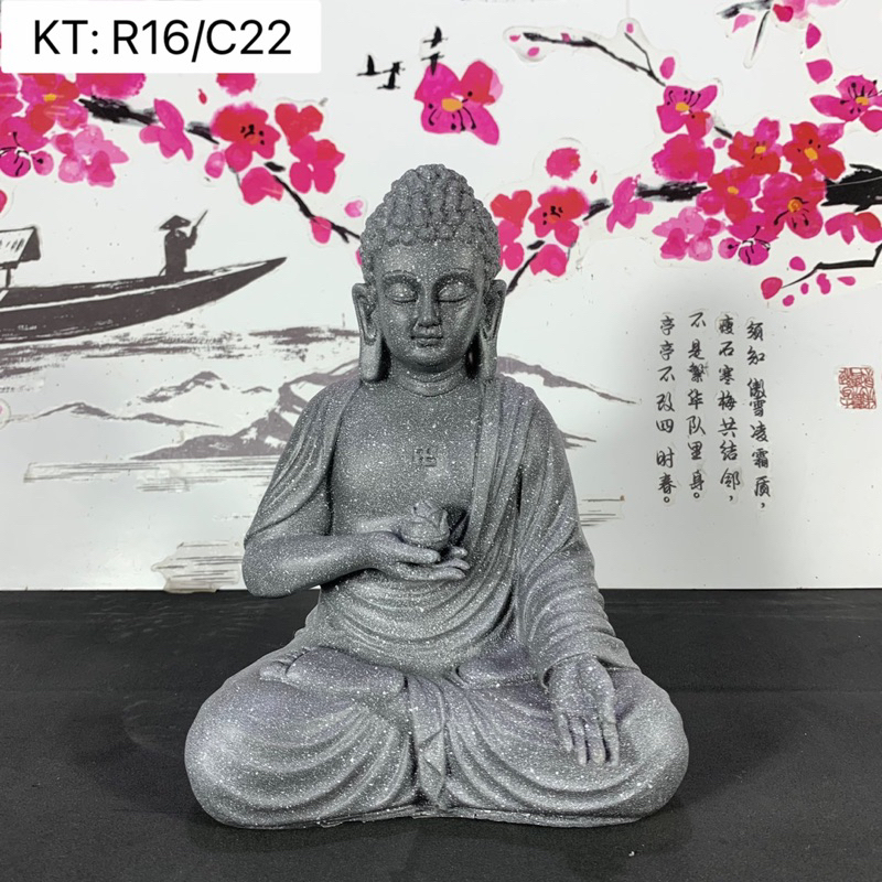 Tượng đức phật a di đà ngồi đài sen, phật adida cao 15cm. TP002