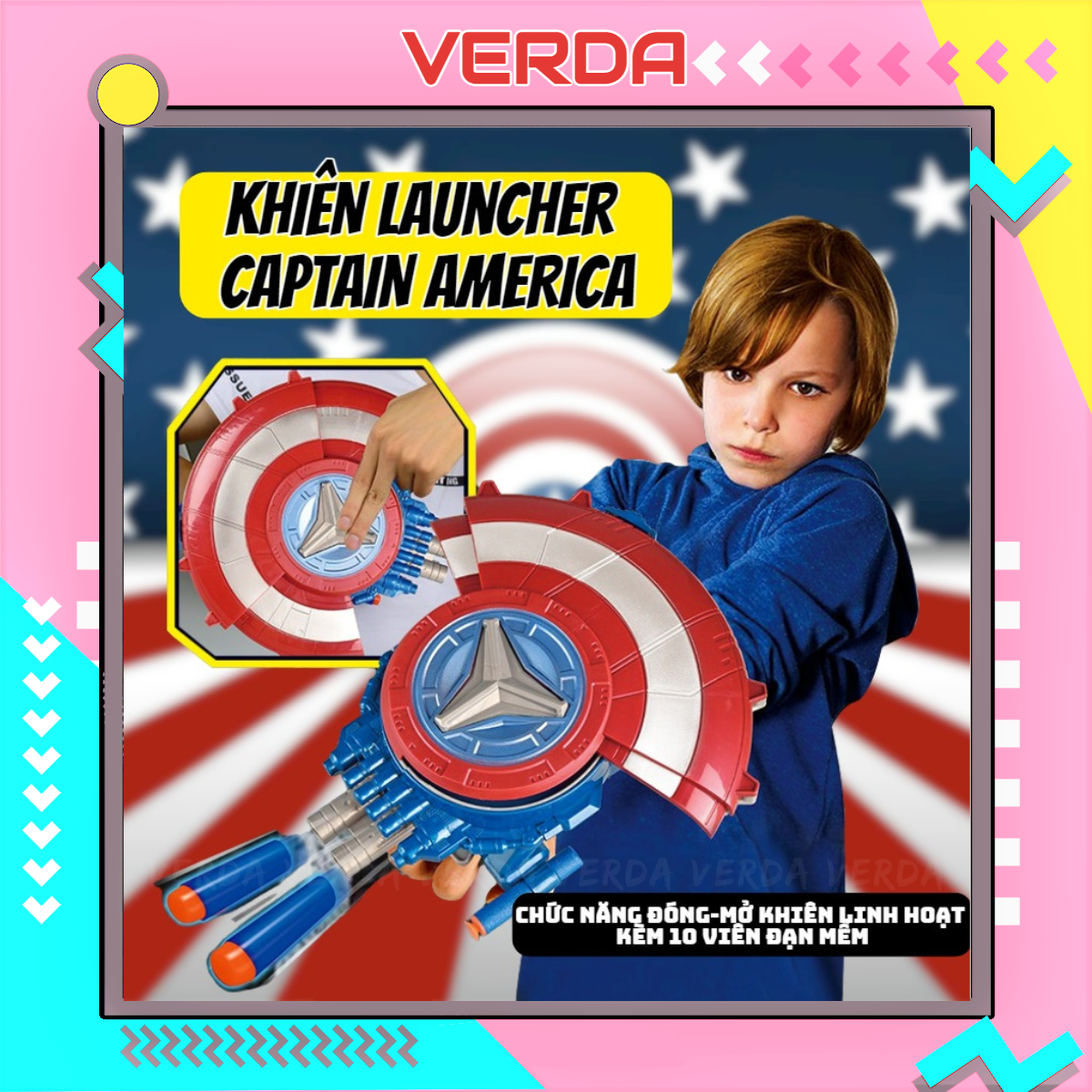 Khiên captain america khiêng đội trưởng mỹ - bé trai siêu nhân marvel caption avengers đồ chơi trẻ em hoá trang