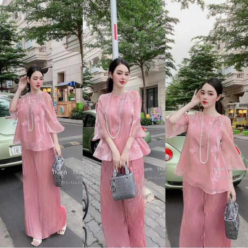 Set lụa lam tay lỡ hàng đẹp loại 1 (kèm ảnh thật)