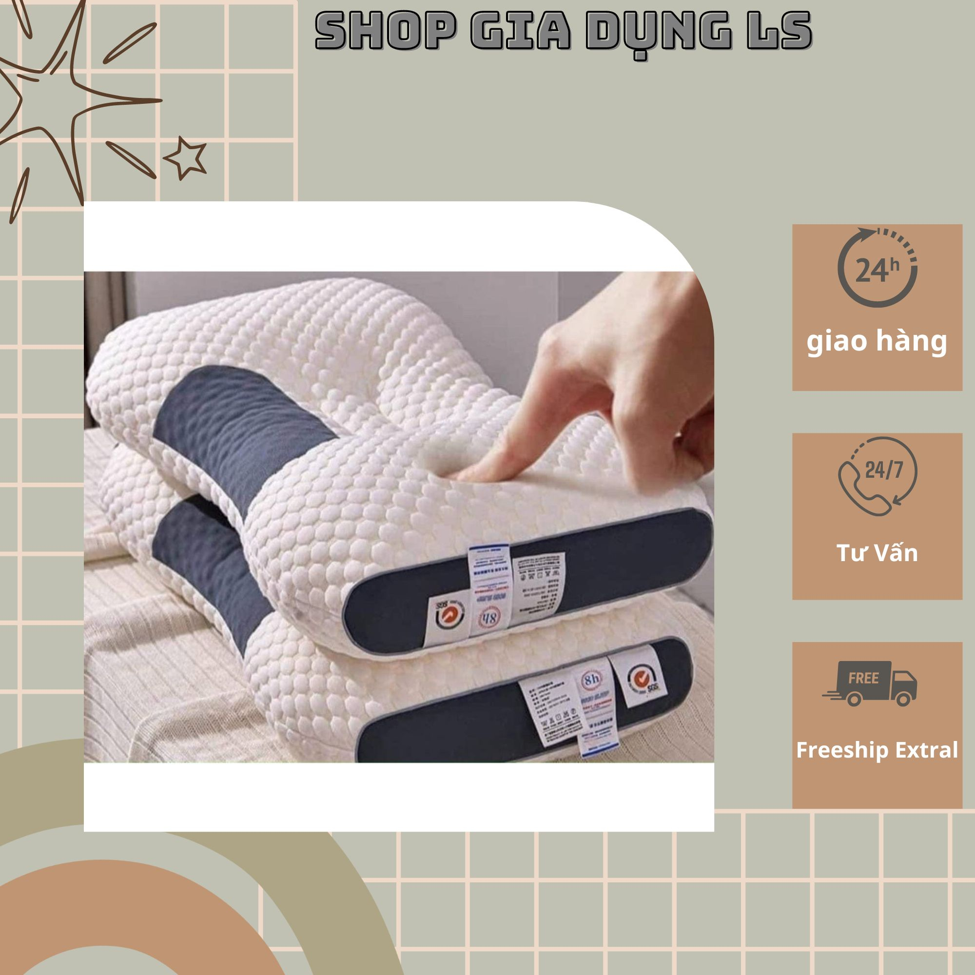 gối ngủ cao cấp,vỏ ngoải dệt kim,chât liệu bông sợi êm ái khiên giấc ngủ của bạn thoải mãi hơn