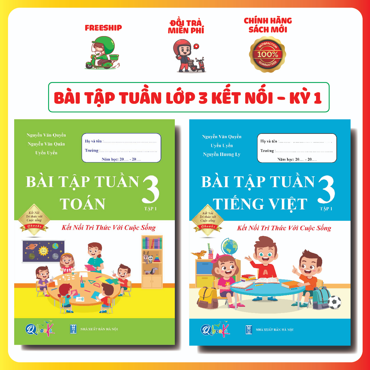 Sách - Combo Bài Tập Tuần Toán và Tiếng Việt Lớp 3 - Kết Nối Học Kì 1 (2 cuốn)