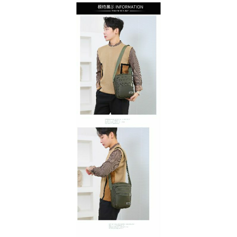 Túi đeo chéo nam 4 ngăn đựng vừa ipad