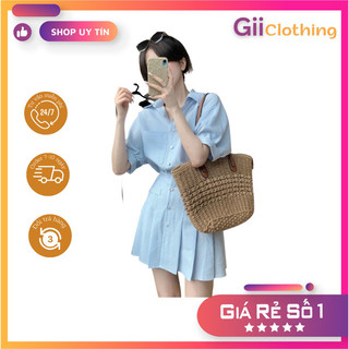 [ORDER] Váy liền thân cổ sơ mi bo eo phong cách công sở (Ảnh thật ở cuối)