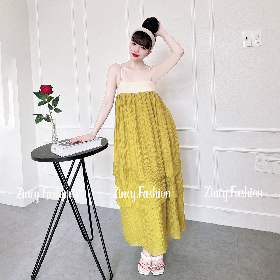 Đầm suông 2 dây maxi đi biển đi chơi, váy bigsize nữ dáng dài đơn giản Zincy 2SUD002