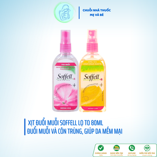 Xịt chống muỗi Soffell hương hoa, Soffell Hương cam, Xua muỗi, Đuổi muỗi và côn trùng - Lọ 30 hoặc 80ml