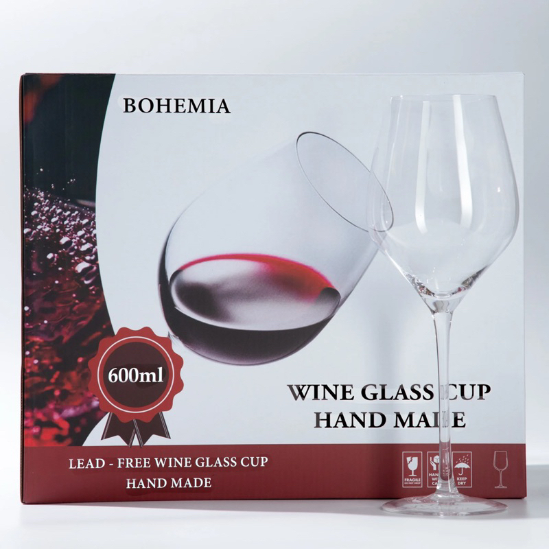 BỘ LY VANG ĐỎ PHA LÊ BOHEMIA 600ML