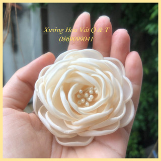 🌸 bông cài áo handmade 7cm🌸hồng nhụy