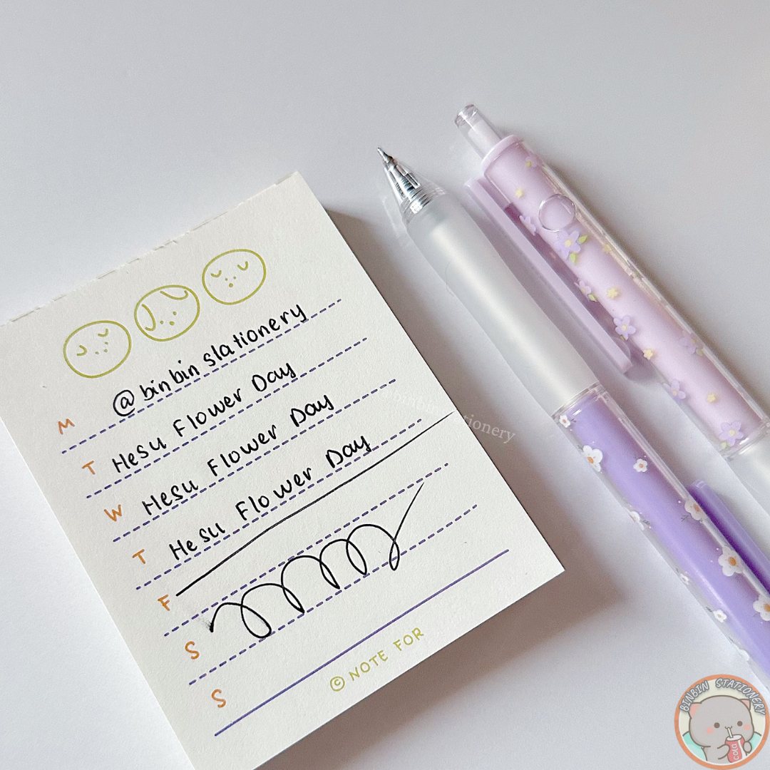 Set 6 bút Hesu Flower Day vỏ trong suốt, họa tiết hoa rơi HS - 777