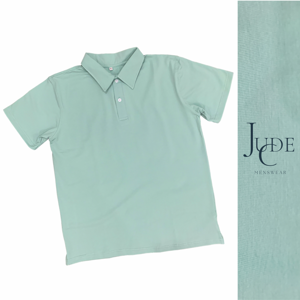 Áo polo Unisex Cemint xanh bạc hà sữa 100% air cotton co giãn thoáng mát, không sờn - JudeC