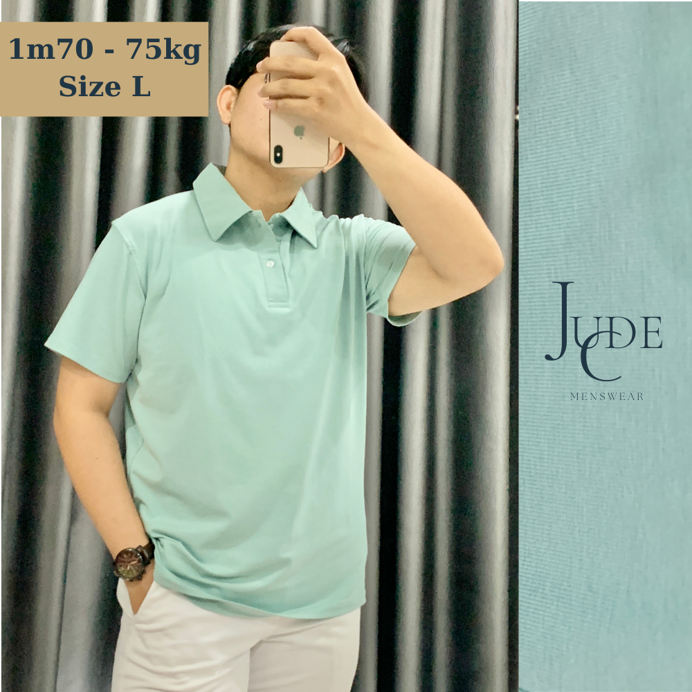 Áo polo Unisex Cemint xanh bạc hà sữa 100% air cotton co giãn thoáng mát, không sờn - JudeC