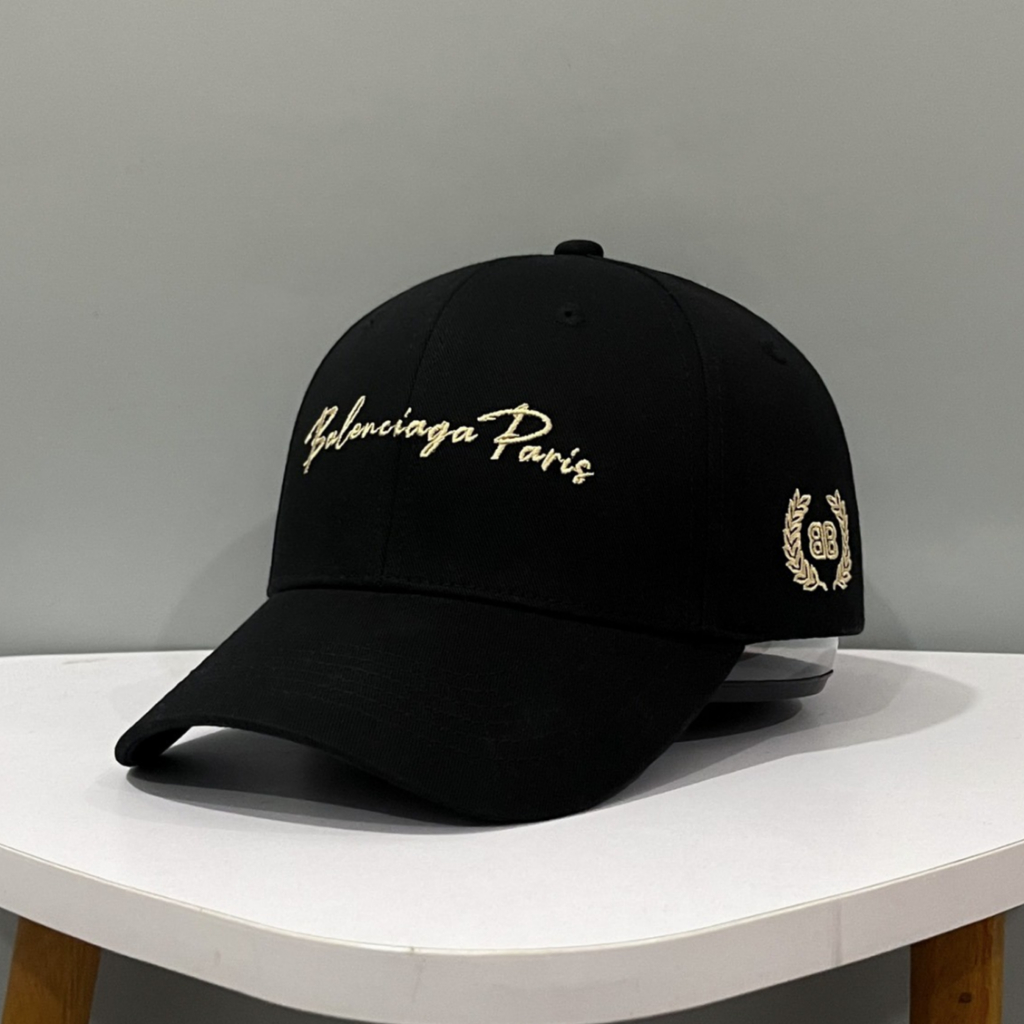 Mũ lưỡi trai balenciaga đen logo thêu chỉ vàng tinh tế dành cho nam và nữ