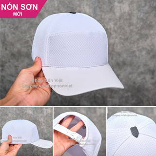 Nón sơn trắng khiên vải lưới thoáng mát kết da cao cấp thời trang nam nữ - nón kết sơn
