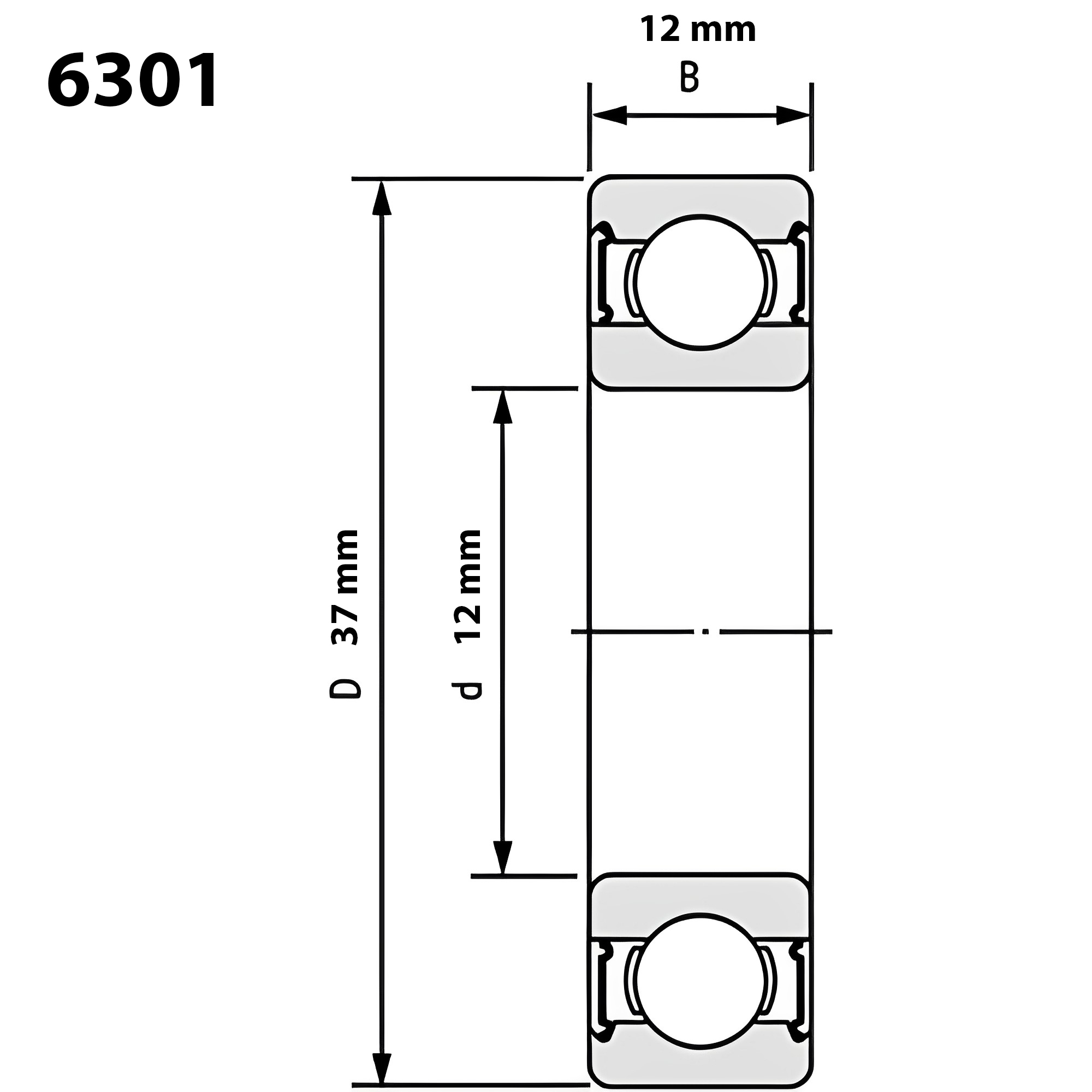 Bạc đạn vòng bi 6301 Nachi Nhật Bản chính hãng bánh trước sau cùi dĩa