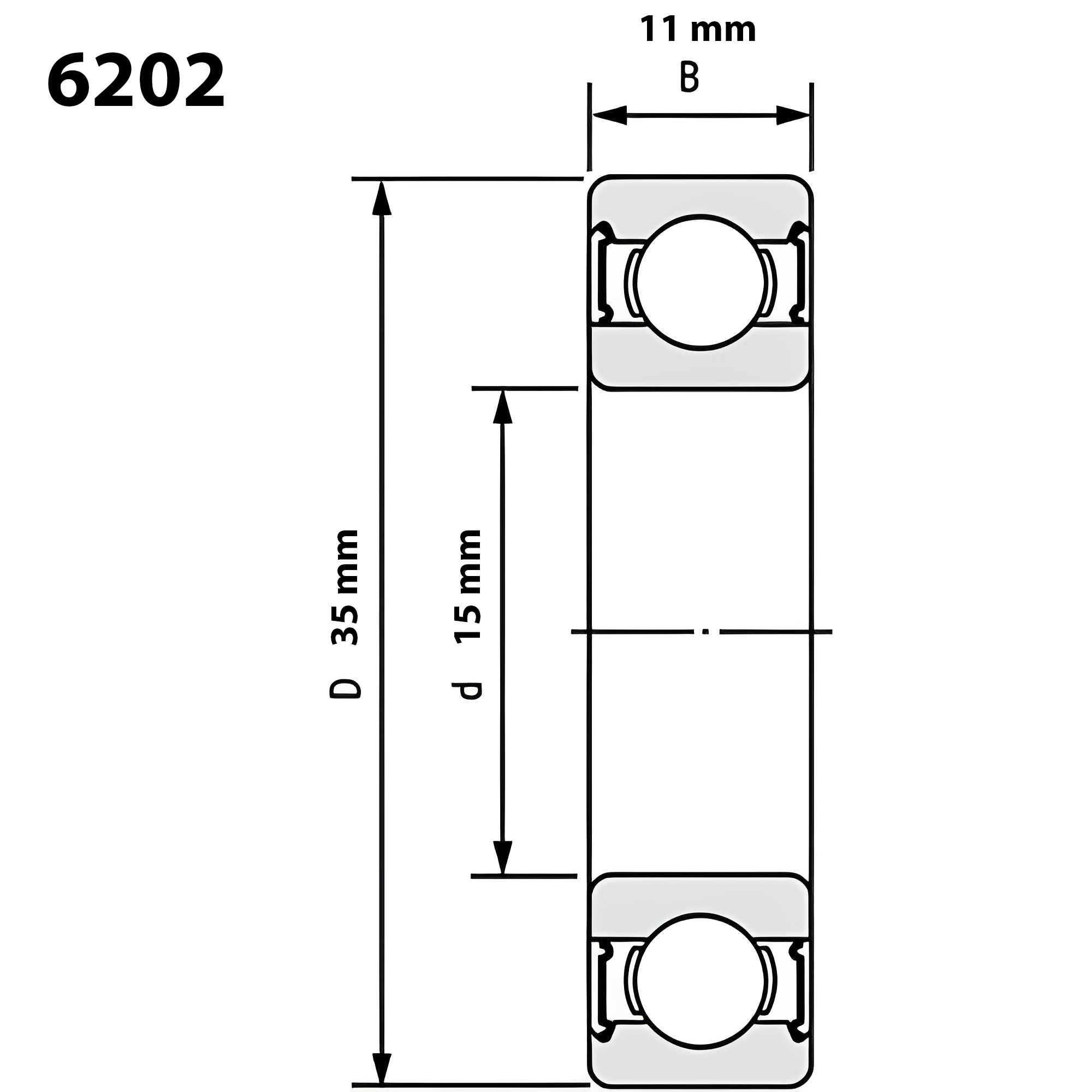 Bạc đạn vòng bi 6202 Nachi Nhật Bản chính hãng bánh trước sau cùi dĩa