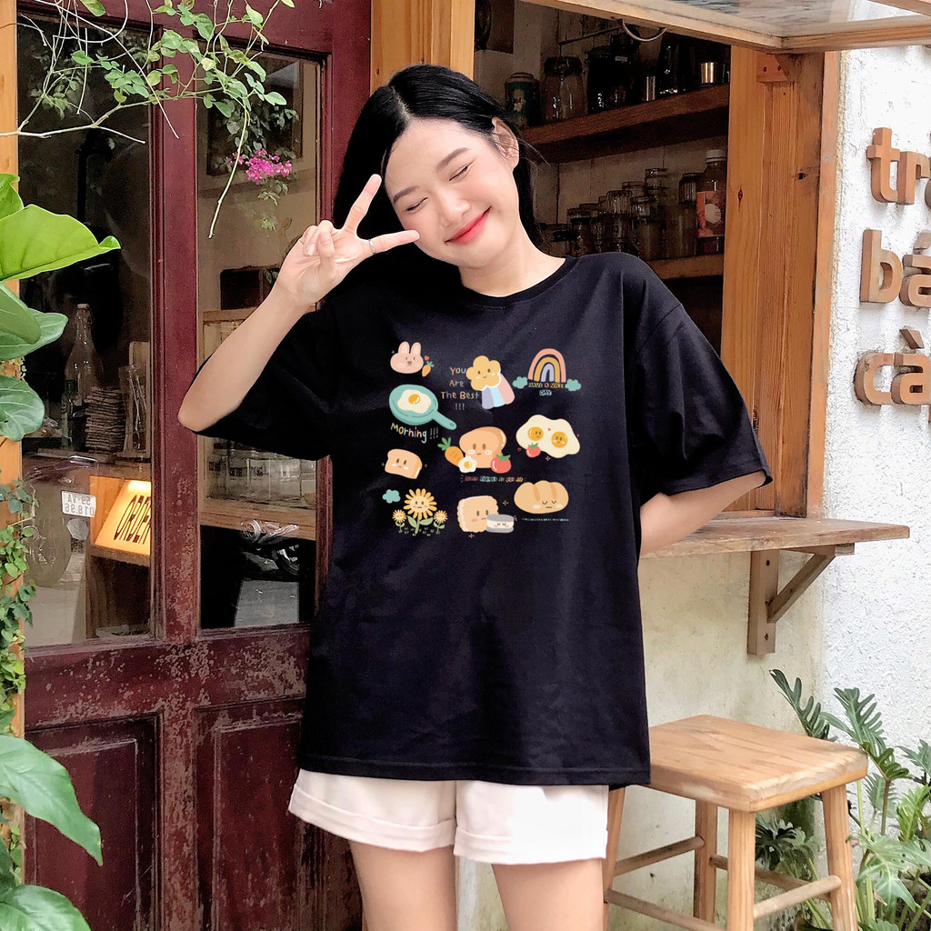 Áo thun CUTE SANDWICH vải cotton form rộng unisex nam nữ