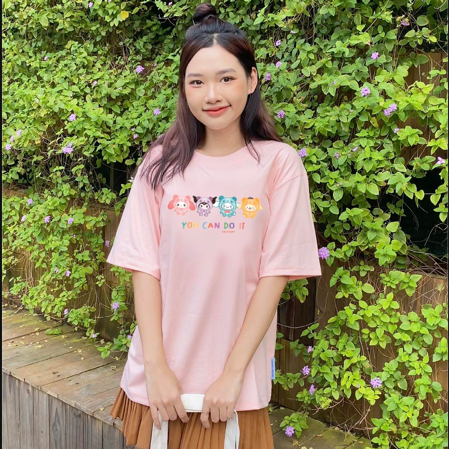 Áo thun SANRIO vải cotton  form rộng unisex nam nữ