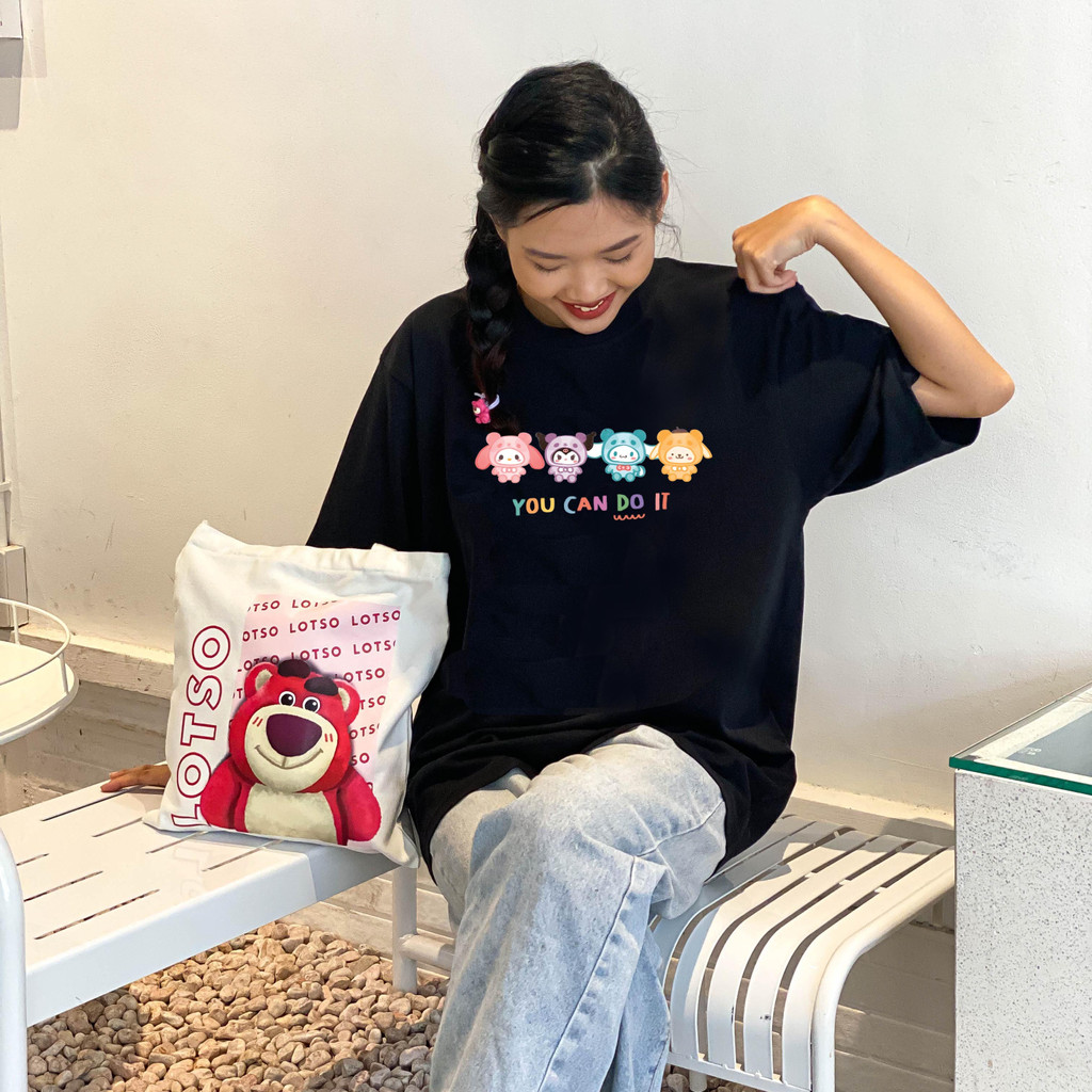 Áo thun SANRIO vải cotton  form rộng unisex nam nữ