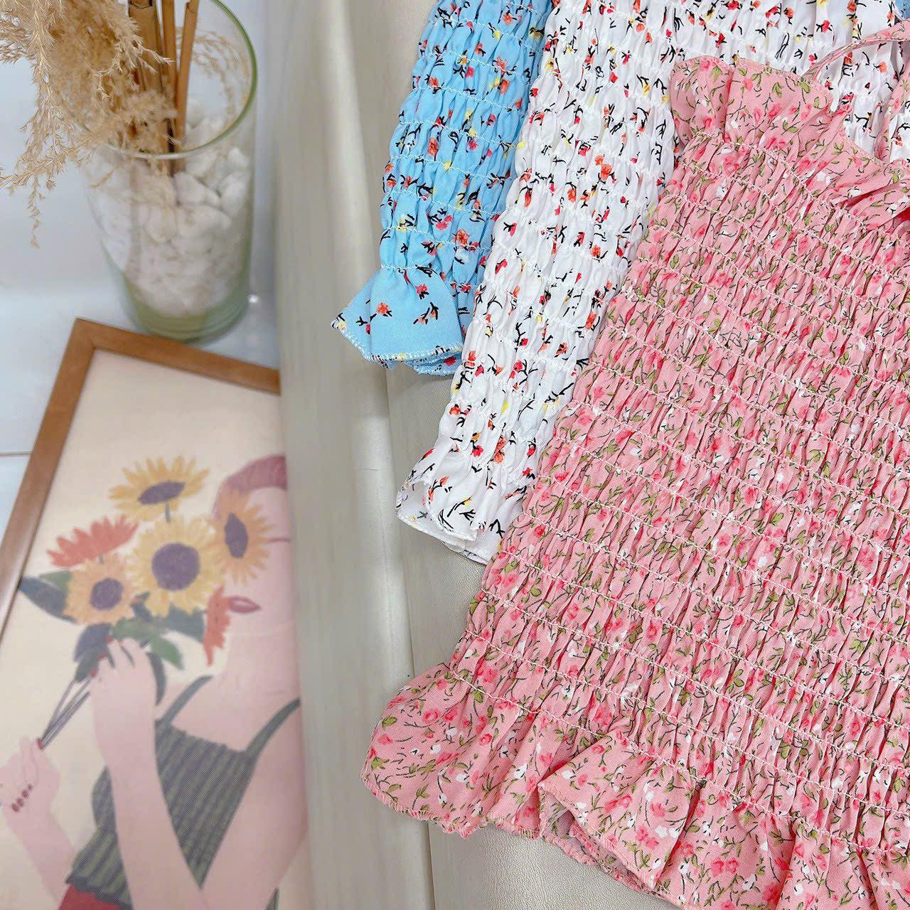 Áo Hai Dây Voan Hoa Nhún