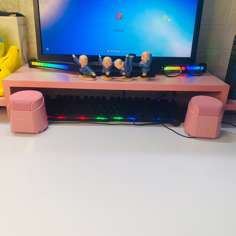 Loa Máy Tính Để Bàn Mini Màu Hồng Dễ Thương Chính Hãng 2.0 KISONLI K500 Loa Vi Tính Laptop Nghe Nhạc Gaming Có Dây