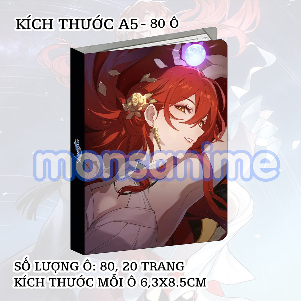 Album A5 đựng card Honkai Impact Star Rail các nhân vật 80 ô sổ binder anime game sưu tập
