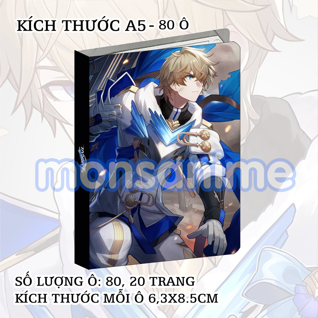 Album A5 đựng card Honkai Impact Star Rail các nhân vật 80 ô sổ binder anime game sưu tập