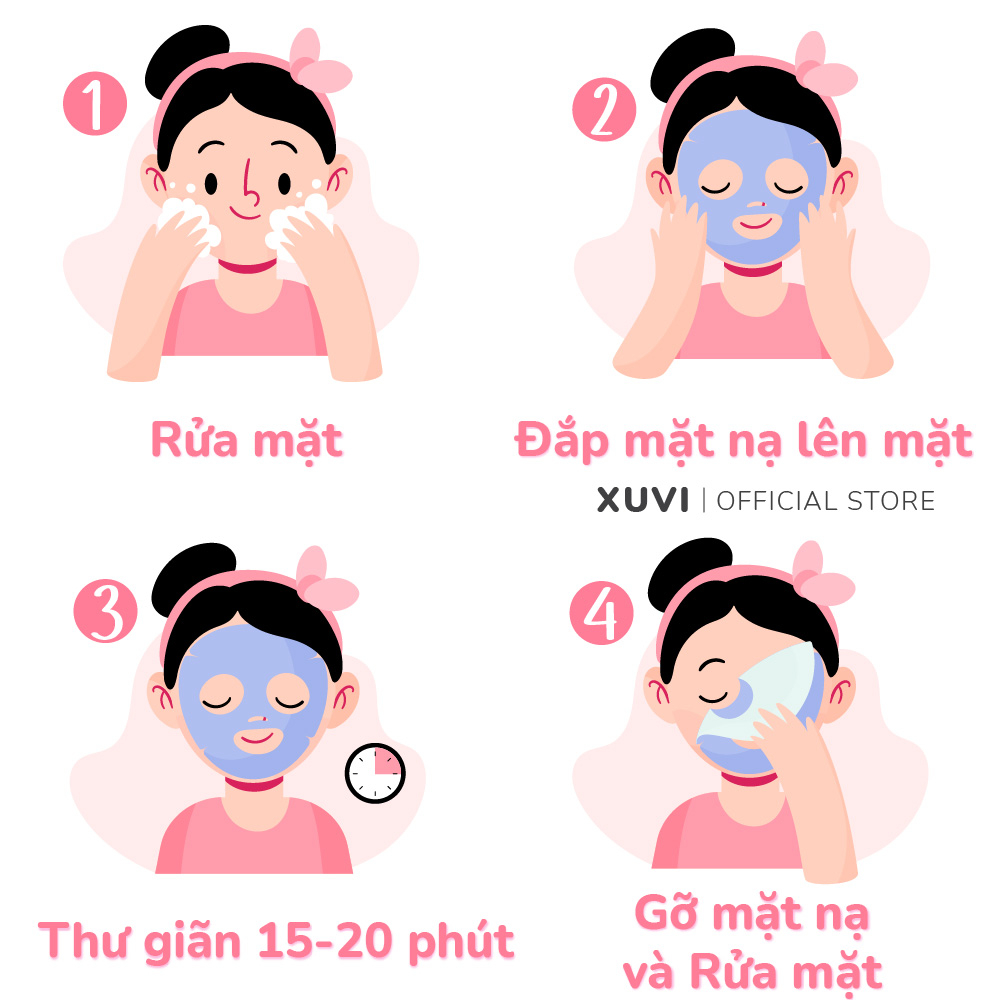 Mặt Nạ Giấy Dưỡng Da Cấp Ẩm Trắng Sáng Da Ngừa Mụn Thải Độc Mask HA Đắp Mặt Bổ Sung Vitamin Nội Địa Trung XUVI SHOP