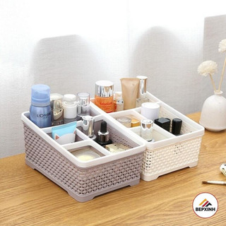 Khay để mỹ phẩm 4 ngăn, khay đựng đồ đa năng