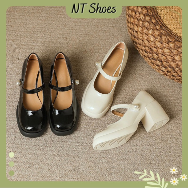 Giày Búp Bê Lolita Nữ Mũi Tròn Đế Độn Xinh Xắn Năng Động G71_NT Shoes