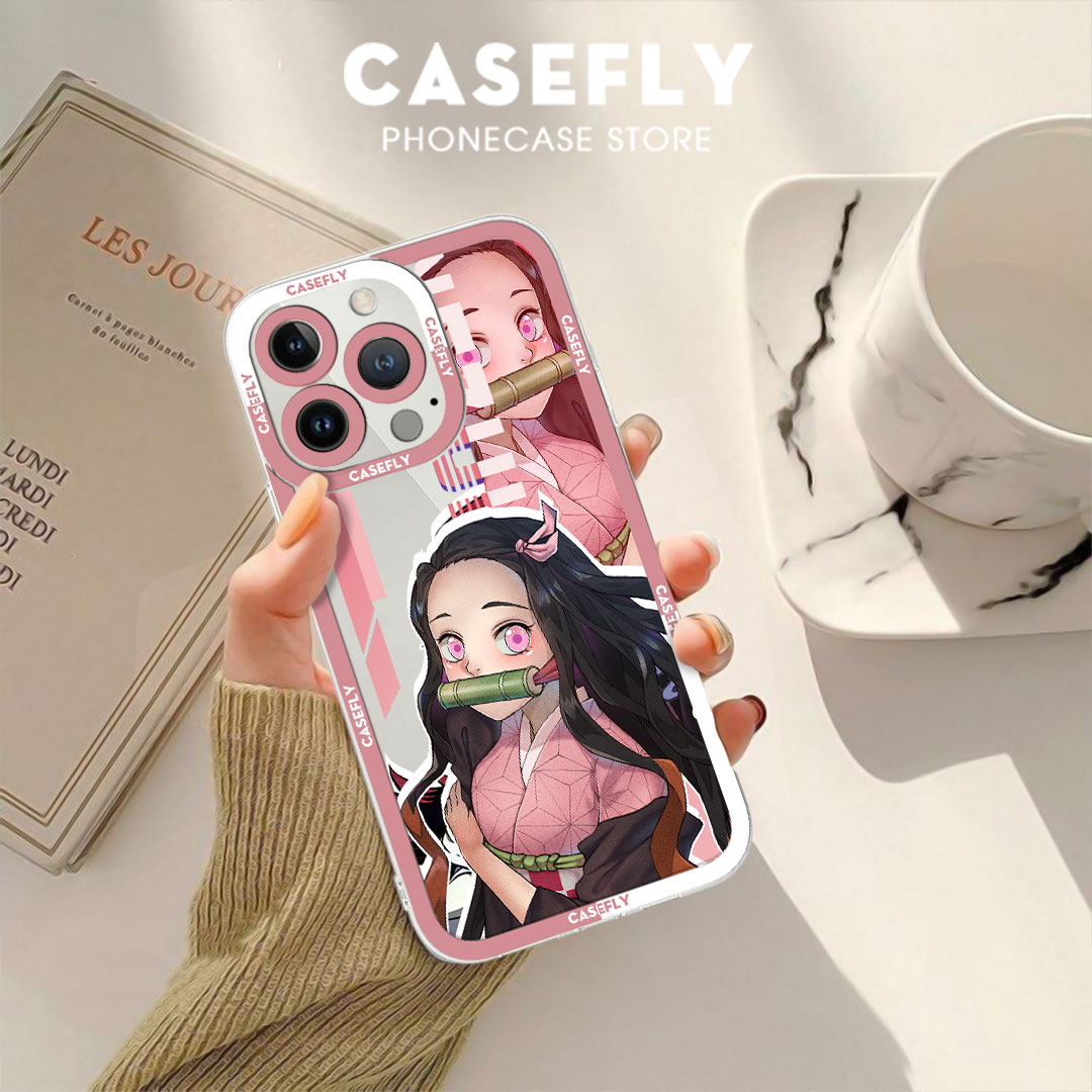 Ốp lưng iphone cạnh vuông trong suốt Demon Slayer Kimetsu No Yaiba Nezuko 6/6s//7/7plus/8/8plus/x/xs/11/12/pro/promax