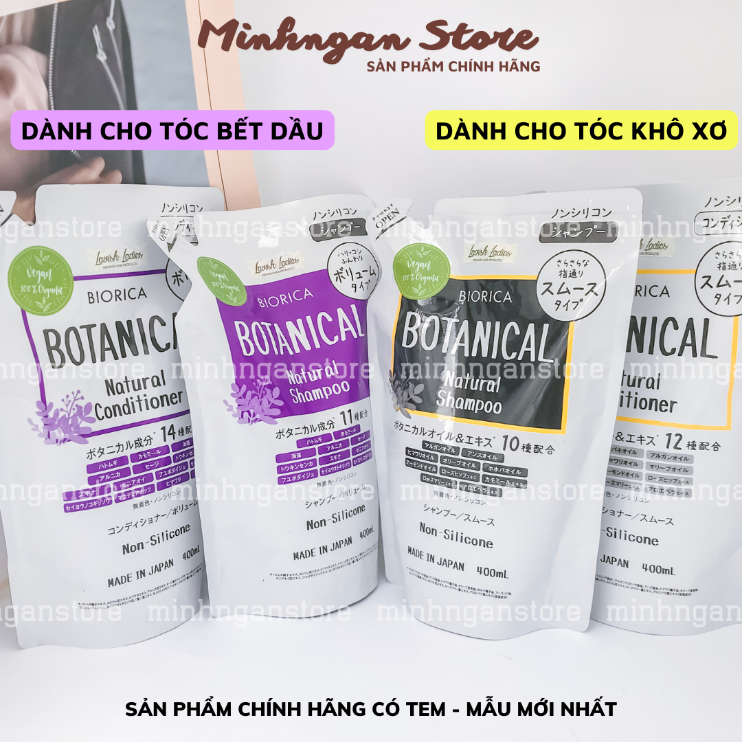 CHÍNH HÃNG Gội xả Hatomugi Botanical Nhật Bản phồng tóc kiềm dầu
