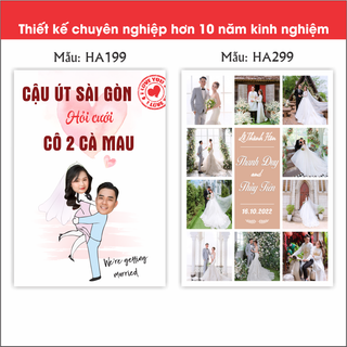 Bảng  cưới in nội dung theo yêu cầu