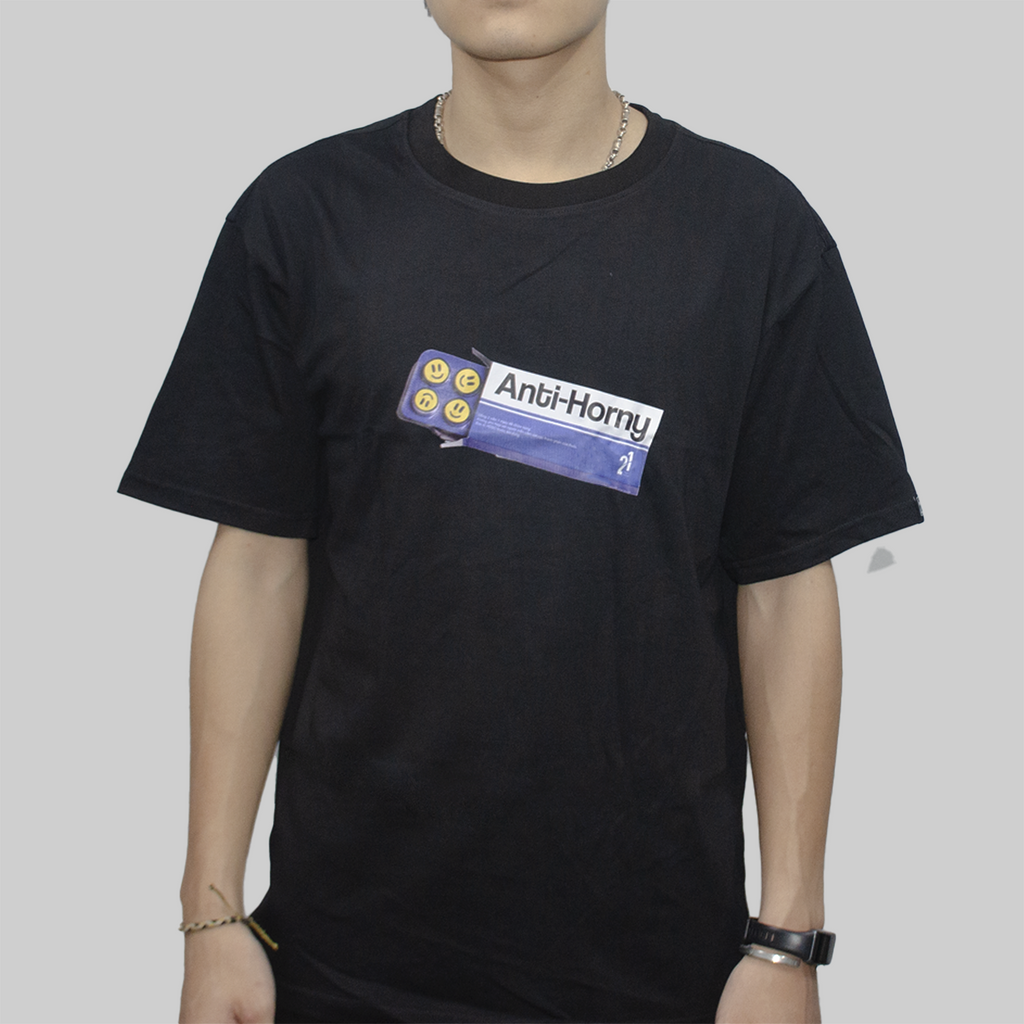 Áo thun HIGHMODE "Anti H0rny pills" - Form Boxy Oversize, 100% cotton, unisex nam nữ