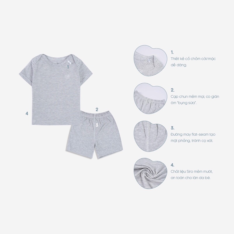 Bubaby ngắn tay cổ chồm Joyful - BU Siro BSR130500