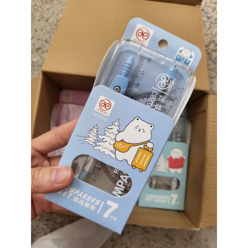 Bộ Compa 7 món cho học sinh, dụng cụ học tập