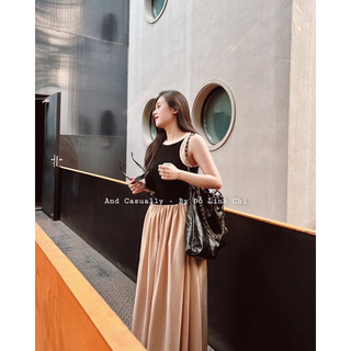 And Casually / váy yếm liền mix màu