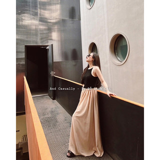 And Casually / váy yếm liền mix màu