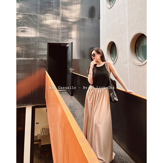 And Casually / váy yếm liền mix màu