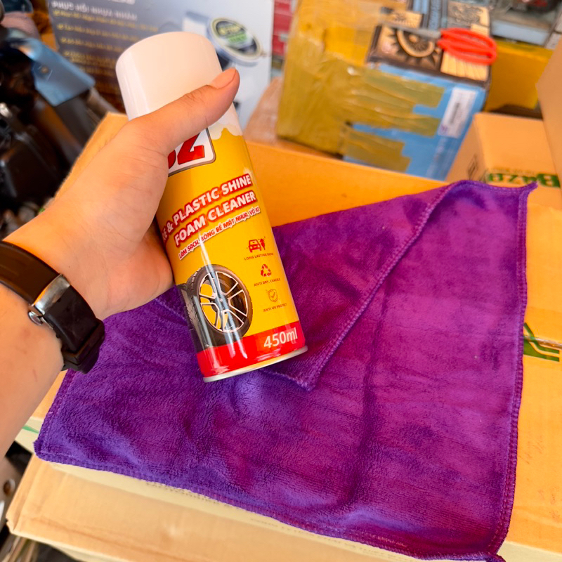 Dưỡng Nhám , Bóng Võ bZ 450ml Tặng Kèm Khăn Lao Xe