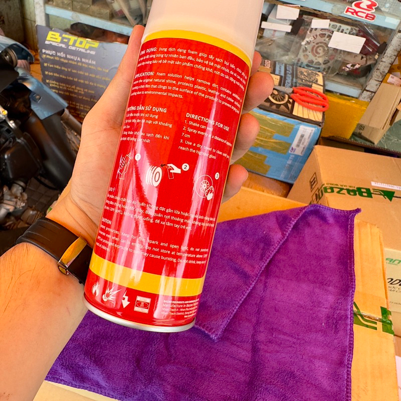 Dưỡng Nhám , Bóng Võ bZ 450ml Tặng Kèm Khăn Lao Xe