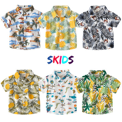 Áo sơ mi đi biển cho bé trai chất cotton mền SKIDS