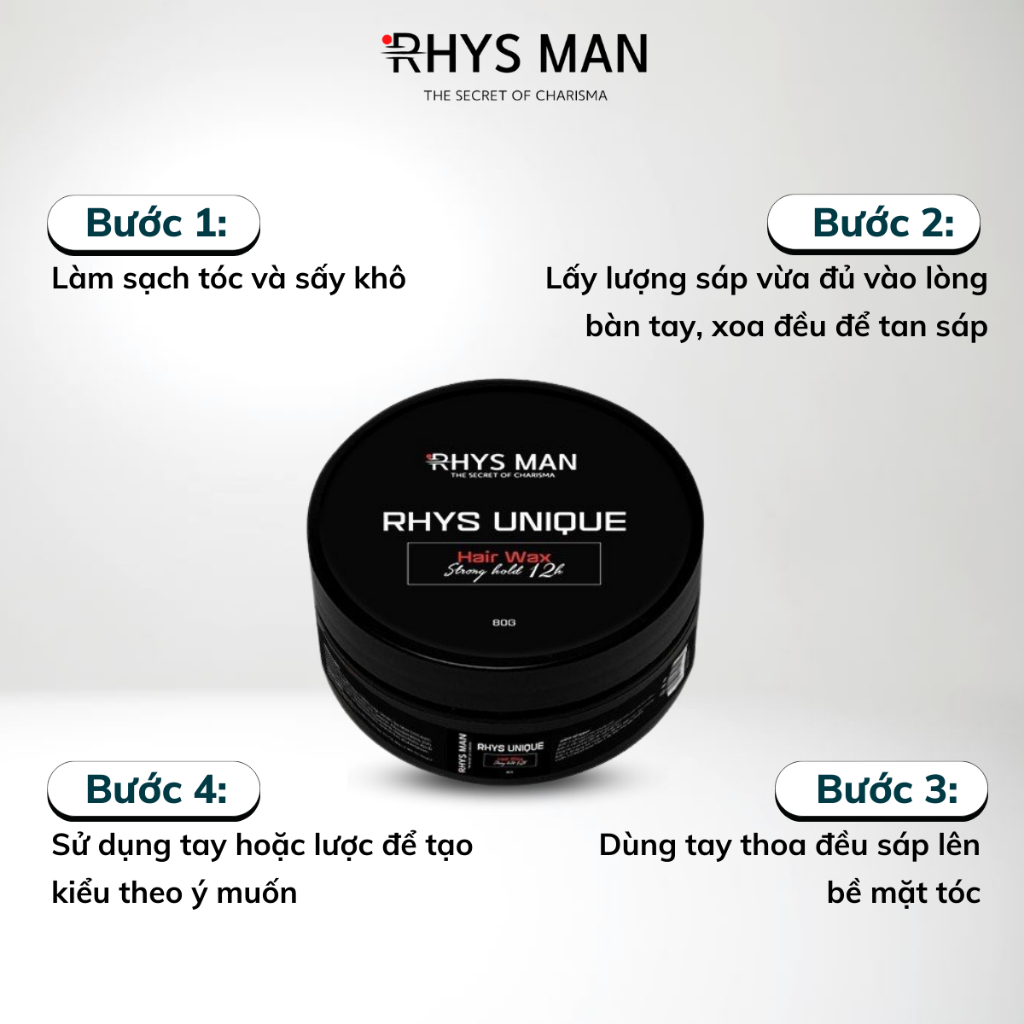 Sáp vuốt tóc nam RHYS MAN Rhys Unique + Tặng quà