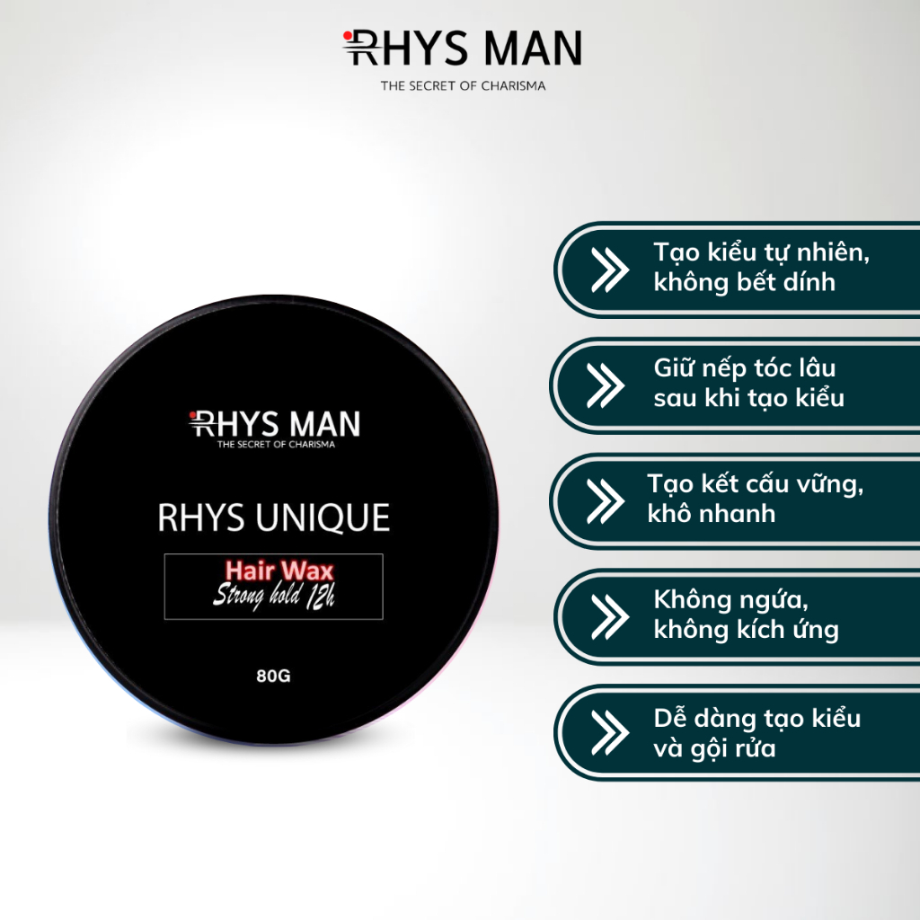 Sáp vuốt tóc nam RHYS MAN Rhys Unique + Tặng quà